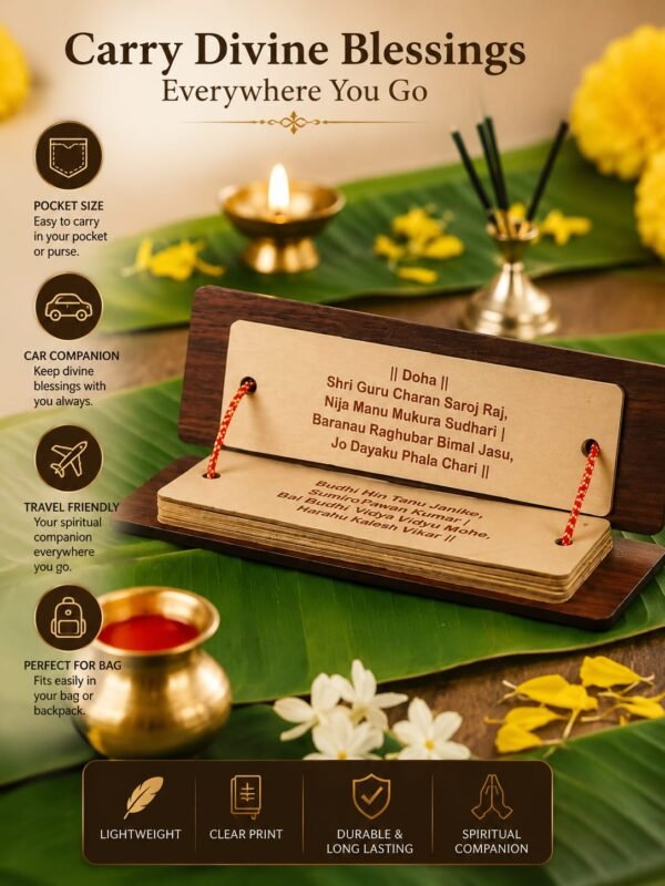 FamilyFeves Pocket Hanuman Chalisa Book in English with Hanuman Aarti