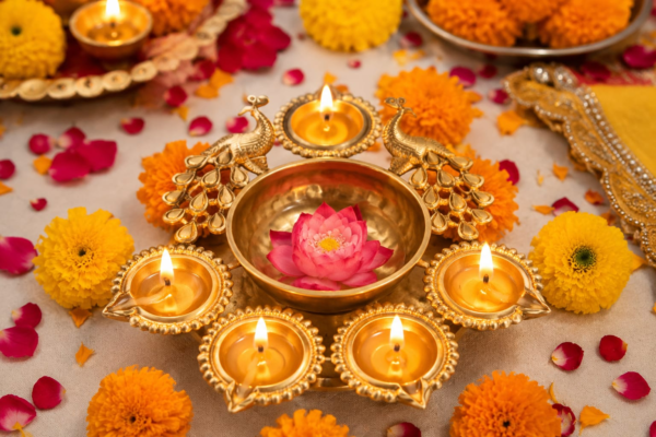 Handcrafted Round Shape Decorative Diya Urli Bowl5