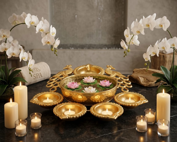 Handcrafted Round Shape Decorative Diya Urli Bowl5